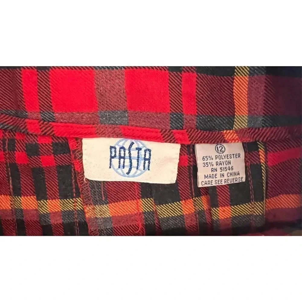 Vintage Pasta Women’s Size 12 medium Red Buffalo Plaid School Girl Mini Skirt Bu - Picture 5 of 9
